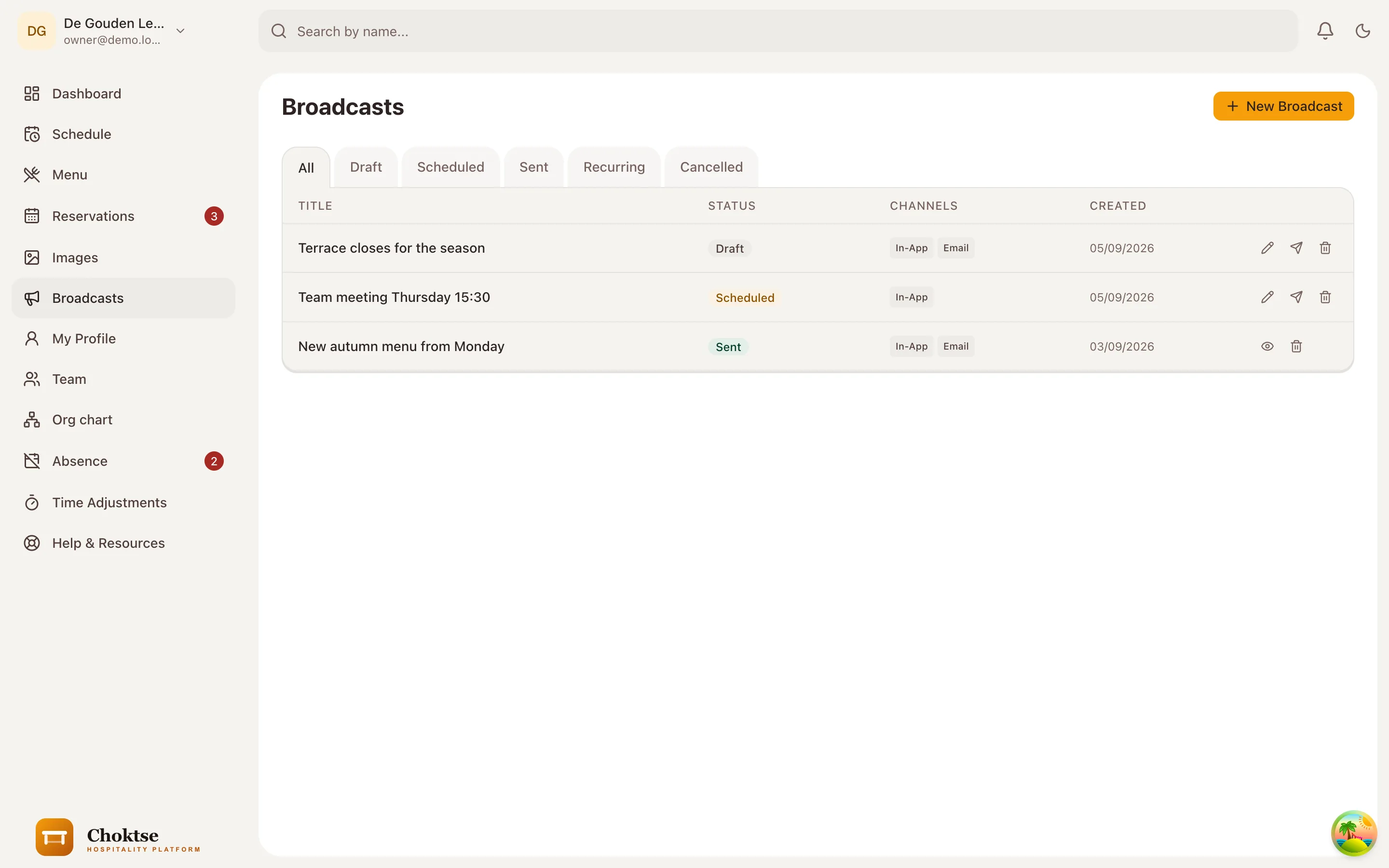 Broadcast composer