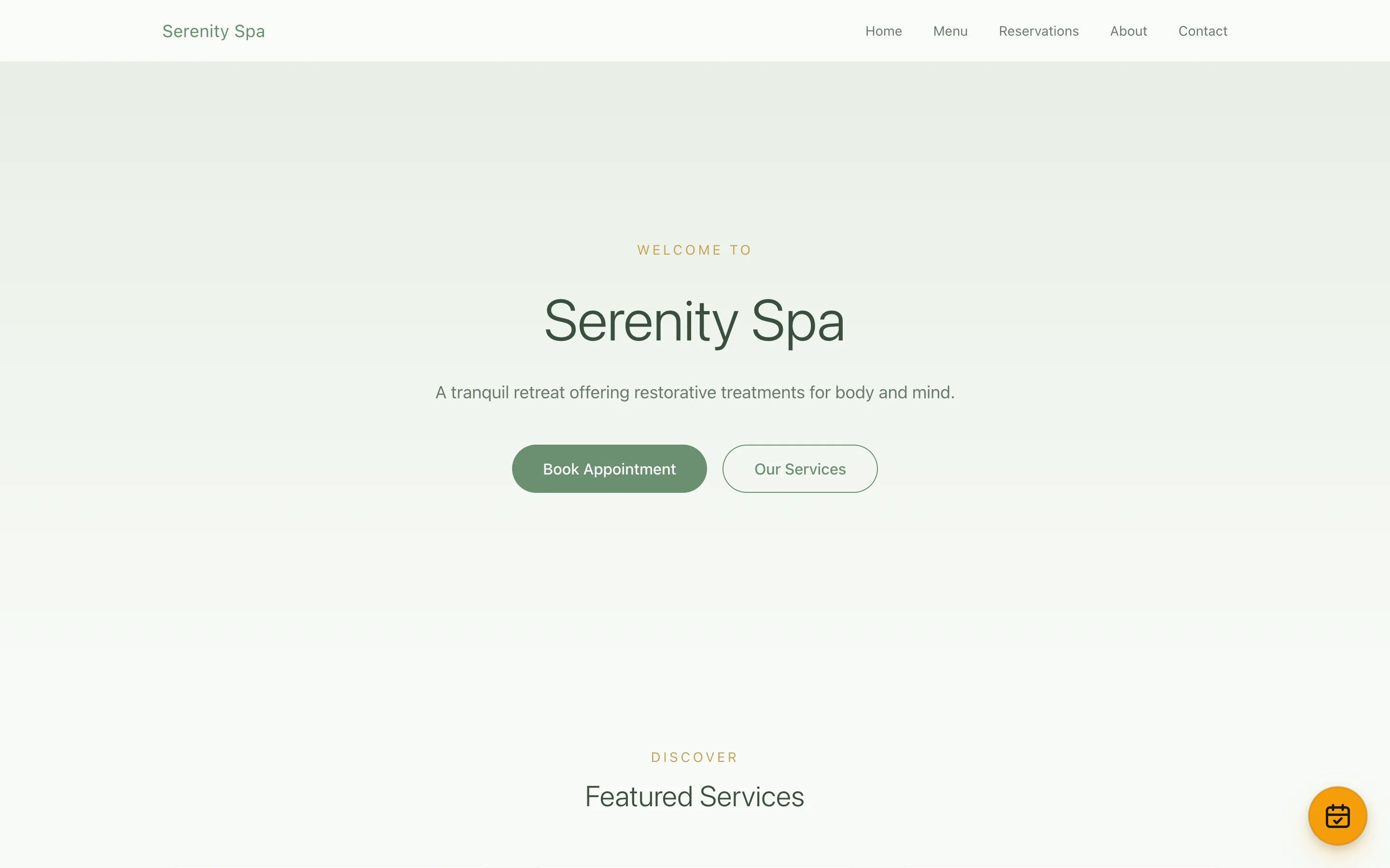Luxury spa website template